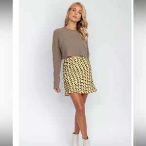 RESA Ella Mini Skirt. Retro yellows, cream, black